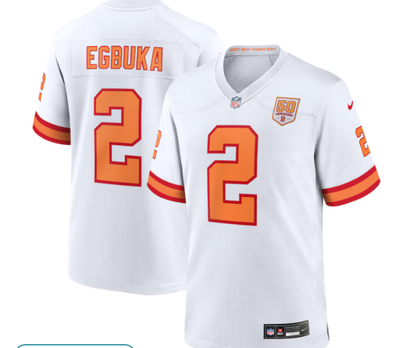 Men Tampa Bay Buccaneers #2 Emeka Egbuka white NFL Nike 2026 jersey->->